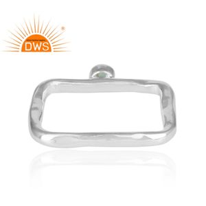 Glorioso anillo de banda cuadrada de plata de ley fina 925, anillo de piedras preciosas de Esmeralda verde, fabricante de joyería, Colección clásica - Product Image 4