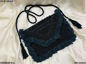 Banjara Boho กระเป๋าลูกปัดสะพายข้าง, กระเป๋าผ้าแคนวาสสำหรับงานราตรีแบบลำลองสำหรับใช้ในชีวิตประจำวัน - Product Image 2