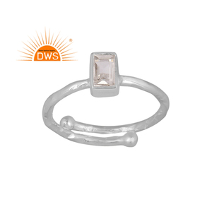 Latest Design Fine Sterling Silver Natural <b>Crystal</b> Quartz Gemstone Stackable <b>Ring</b> Jewelry For Women Gift For Her - Product Image 1