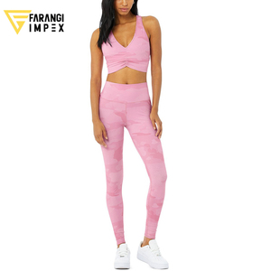 Venta al por mayor de ropa de gimnasio para mujer de secado rápido Yoga ropa deportiva Conjunto personalizado señoras pantalones cortos y sujetador 2 uds entrenamiento sin costuras poliéster Spandex - Product Image 5