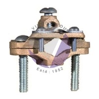Haute Qualité Pince de Mise à la Terre pour Enterrage en Fil Nu 10-2 en Bronze, Finition Bronze Naturel, Connecteurs et Bornes en Cuivre 3/8"-6"