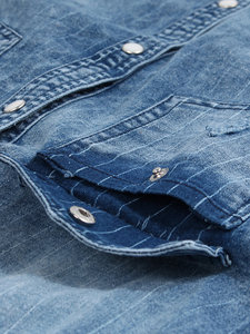 เสื้อเชิ้ตเดรสแขนยาวลายทางผ้าป๊อปลินผ้าฝ้ายแท้ 100% ตัดเย็บตามสั่งสำหรับผู้ชาย สไตล์ลำลองทางธุรกิจ ไซส์ใหญ่ สำหรับฤดูร้อน กระดุมแถวเดียว - Product Image 4