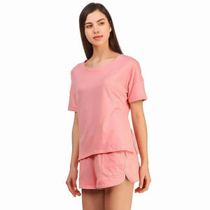 Pink Color Summer sets for Young Ladies T-Shirt With Short Street Fashion Outdoor Summer Sets - Product Image 4