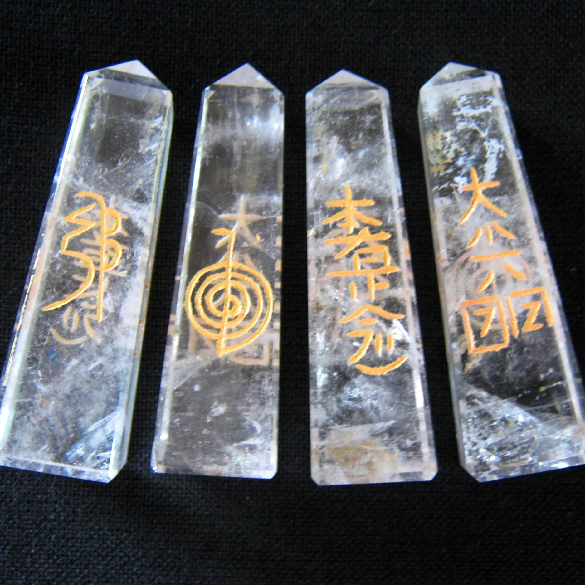 Wholesale Gemstone Reiki Towers : Crystal Quartz Engraved Reiki Towers