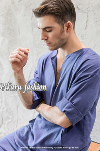 Tobe — Robe Thobe arabe pour homme, Robe d'été 100% coton et lin, manches longues, style islamique, décontractée, vêtements de soirée - Product Image 5