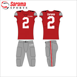 ชุดฟุตบอลสไตล์อเมริกันชุด100% ฟุตบอลโพลีเอสเตอร์อเมริกันฟุตบอลพร้อมโลโก้ออกแบบได้ตามต้องการ - Product Image 2