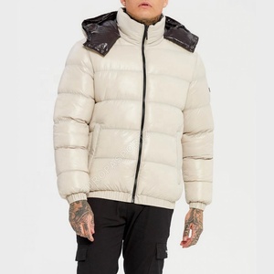 Veste matelassée coupe-vent écologique de haute qualité pour homme, taille plus, veste d'hiver à capuche en toile imperméable, service OEM - Product Image 1
