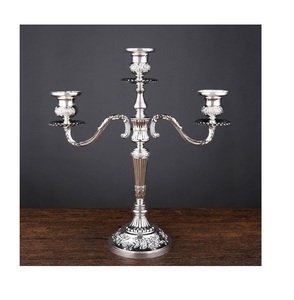 BRASSWORLD INDIA Handmade White <b>Brass</b> Long Flower <b>Candlestick</b> Holder Tall Metal Candle Stand for Home Decoration - Product Image 5
