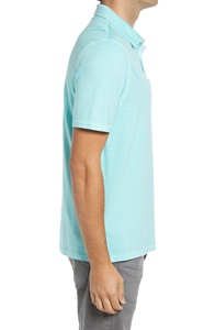 Chemise décontractée à manches courtes pour homme, 100 % coton tricoté 200 g, anti-boulochage, imprimé numérique, rayures teintes en fil, été - Product Image 3