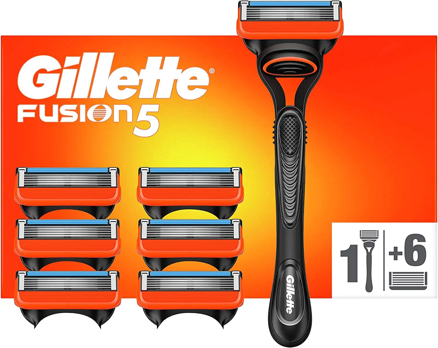 Gillette Fusion5 Scheermesjes Mannen, Pak Van 24 Scheermesje Vullingen Met Precisie Trimmer, 5 Anti-Wrijving Bladen,