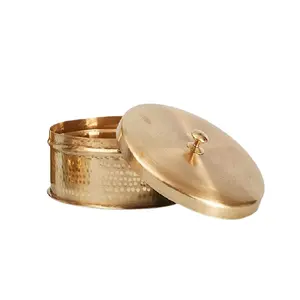 Hammered Pure Brass Chapati Container Good Quality Dining Table Roti Box From Manufacturer In India