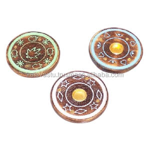 Porta Incienso de Sándalo y Recolector de Ceniza con Diseño Tallado y Coloreado para Uso Religioso - Product Image 2