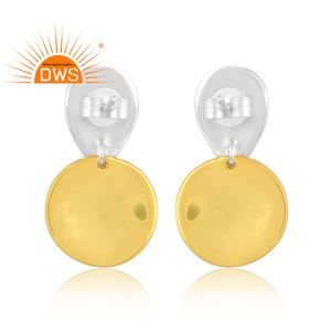 Pendientes colgantes de doble tono hechos a mano para mujer, joyería de moda, fabricante - Product Image 4