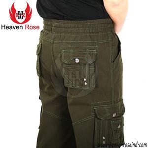 Premium Men's Green Cargo Shorts 6 Pocket Cotton Workwear Outdoor Casual Multi-Pocket Summer Shorts - Product Image 4