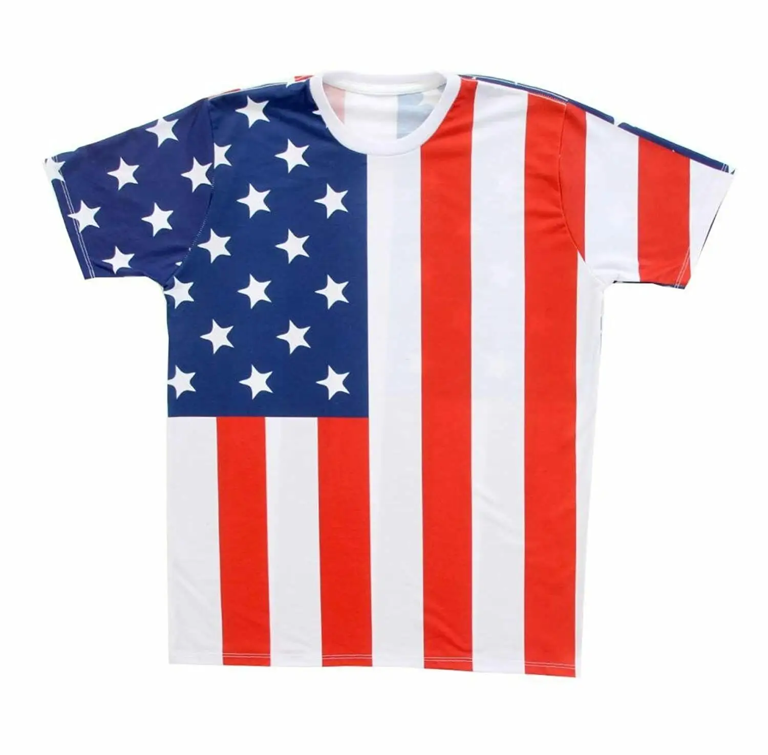 大人の白いアメリカ合衆国愛国者アメリカ国旗昇華Tシャツ