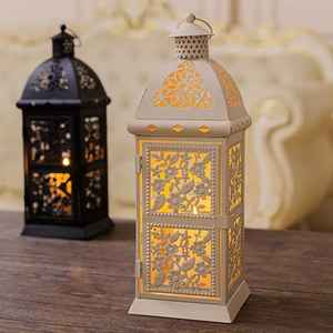 <b>WHITE</b> BLACK CANDLE HOLDER METAL CANDLESTICK <b>LANTERN</b> CANDLE HOLDER for HOME DECORATION - Product Image 5