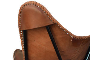 Handmade Genuine Leather Butterfly <b>Reclining</b> Chair <b>Cover</b> Customizable Leisure Chair for Home Office Living Room Iron Frame for - Product Image 4