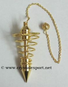Supplier of Gold Plated Big Spiral Pendulums : Gold Plated Big Spiral Pendulums for Sale - Product Image 1