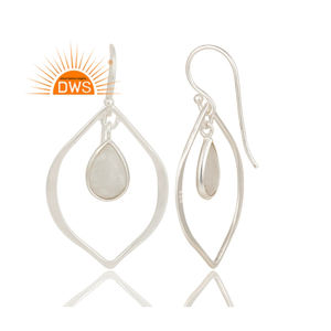 Natural Rainbow Moonstone Gemstone Earrings <b>Silver</b> Jewelry Wholesaler <b>Solid</b> 925 Sterling <b>Silver</b> Dangle Fine Earring Jewelry - Product Image 2