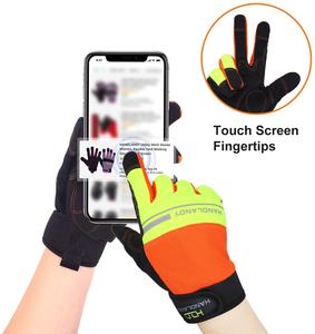 Guantes de trabajo de seguridad de rescate mecánico, guantes de microfibra de poliéster para pantalla táctil - Product Image 4