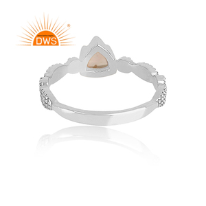 <b>Dainty</b> Fire Ethiopian Opal Gemstone Stackable Women's <b>Ring</b> Jewelry Supplier 925 Texture Sterling Silver Hand Hammered <b>Ring</b> - Product Image 4