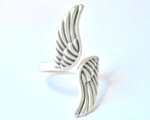 Angel Christian <b>Rose</b> Gold Plated Alloy Silver Wing Unisex Gypsy Bird Eagle Expandable <b>Ring</b> - Product Image 5