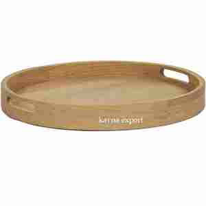 Bandeja decorativa de madera con diseño de hoja, mango dorado, bandeja de madera para servir comida, estilo restaurante - Product Image 5