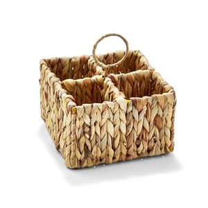 100% High Quality Best Choice Water Hyacinth Cane <b>Kitchen</b> Cutlery Basket <b>Caddy</b> With Holder From Vietnam - Product Image 1
