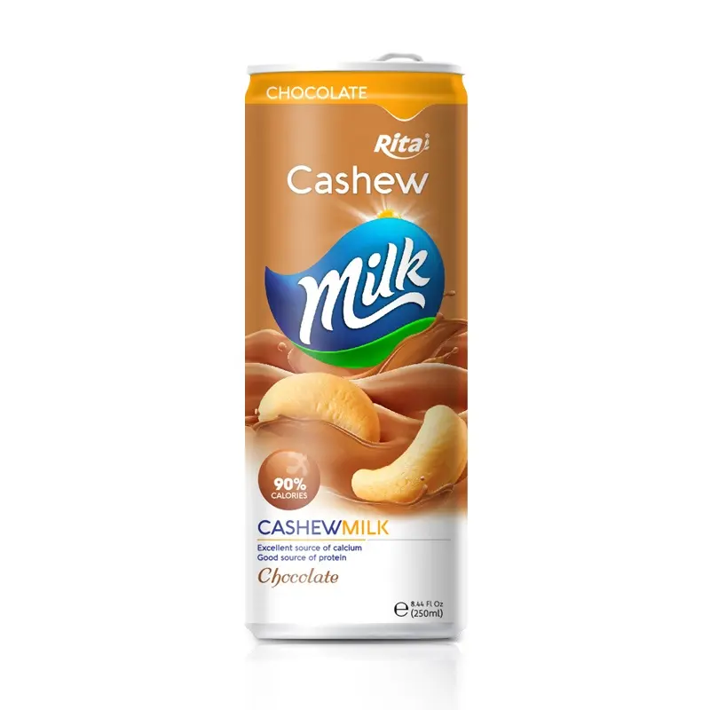 Fornitore di bevande Dense nutrienti di buon gusto di migliore qualità 250 ml di latte di anacardi al gusto di cioccolato in scatola