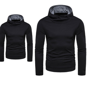 Hot sale 2021 Black Sweat Shirt with hood for Men as 100% Cotton / Polyester Fabric - Product Image 5
