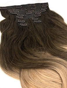 Extensiones de Cabello Virgen Vietnamita de Lujo, 100 Gramos, con Clip, Cutículas Alineadas, Color Ombre Decolorado, 22-24 Pulgadas - Product Image 2
