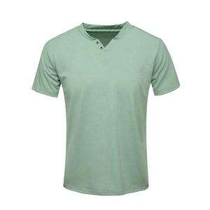Camiseta deportiva 100% de algodón para hombre, camiseta blanca transpirable con cuello en V - Product Image 4