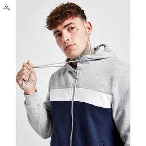 Survêtement unisexe personnalisé à capuche zippé, patchwork uni, pour la gym, le fitness, les sports d'hiver, avec impression numérique - Product Image 4