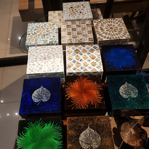 Tissue-Boîte à bijoux rayée en bambou tissée pour la TBB-01 de stockage de la vie quotidienne - Product Image 6