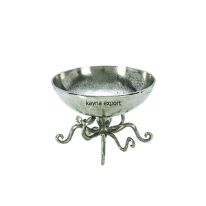 ชามโลหะสำหรับตกแต่งบ้านและร้านอาหารทำจากโลหะสีเงินสุดหรูทันสมัยสำหรับตกแต่งบ้านและร้านอาหาร - Product Image 1