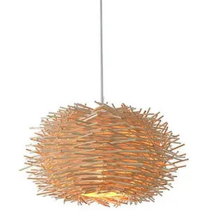 Vietbay Crafts Natural Hanging Light Lamp Shades Hand Woven Rattan Lampshade Wicker Pendant Lights