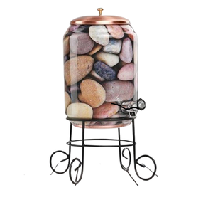 Dispensador de agua de cobre de alta calidad, juego de vidrio impreso con precio bajo al por mayor, teteras y teteras fabricadas y exportadas - Product Image 1