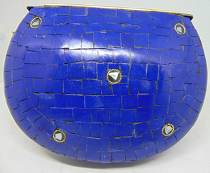 Pochette à rabat en métal mosaïque bleu et blanc de Lowellcraft - Product Image 3