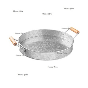 Plateau alimentaire galvanisé au design classique, plateau de service alimentaire de forme ovale de la plus haute qualité pour la maison, l'hôtel et la restauration - Product Image 2