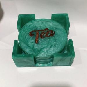 Posavasos de madera y resina con aislamiento térmico personalizado Lametierartz posavasos de soporte de sublimación hechos a mano para uso doméstico - Product Image 6