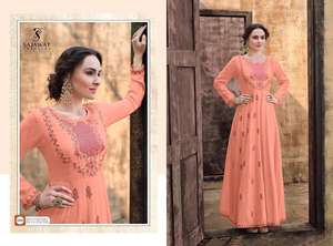 Robe trapèze en coton imprimé indien Kurta/Kurti avec boutons de créateur Robe longue décontractée pour femmes - Product Image 4