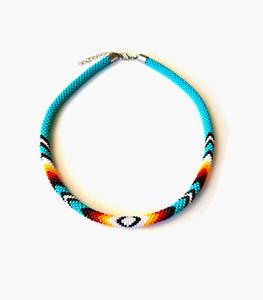 Trendy Beaded Crochet <b>Rope</b> Necklace - Product Image 1