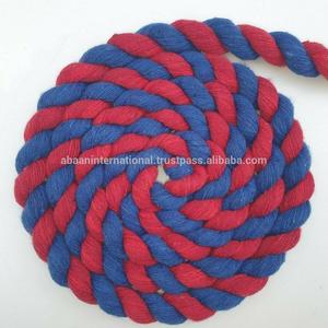 Corde de cheval équestre de haute qualité de <span class=keywords><strong>2</strong></span> mètres avec clip en coton torsadé doux à pression solide Halters de cheval fabriqués en Inde - Product Image 1