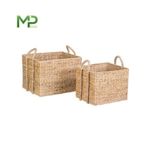 Panier à linge MP Decor en jacinthe d'eau écologique avec poignées naturelles, couleur personnalisable pour le rangement des vêtements - Product Image 5