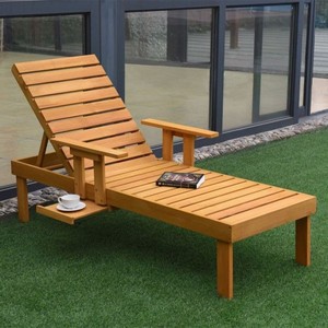 Chaise longue Bali moderne et minimaliste en teck pliable, mobilier d'extérieur avec protection UV pour villa, parc, appartement, salon - Product Image 5