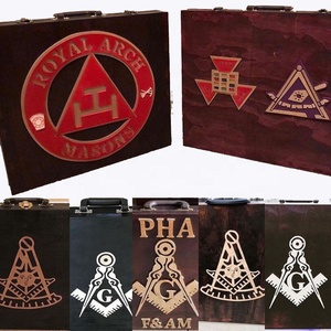 Deluxe Royal Select 3D Embroidered Leather Apron Customizable Size Chain Collar <b>Case</b> Magnet Masonic Purple <b>Sew</b>-On Decoration - Product Image 6