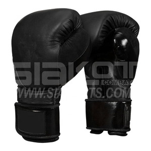 black leather kickboxing gloves for sparing - Product Image 1