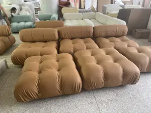 Meubles de salon en cuir italien design moderne librement combiné canapé d'angle modulaire