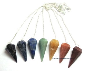 Compre en Línea Péndulos Facetados de Chakra 6: Péndulos Facetados de Chakra 6 en Venta - Product Image 1