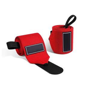 Muñequera de levantamiento de pesas personalizado, envoltura de muñeca para Fitness y culturismo, Logo azul, venta al por mayor - Product Image 1